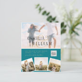 BUDGET Foto Huwelijksuitnodiging Bewaar Datum QR C (Staand voorkant)