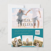 BUDGET Foto Huwelijksuitnodiging Bewaar Datum QR C (Voorkant)