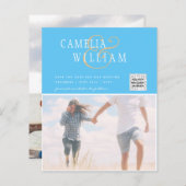 BUDGET Foto Huwelijksuitnodiging Bewaar Datum QR C (Voorkant / Achterkant)