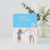 BUDGET Foto Huwelijksuitnodiging Bewaar Datum QR C (Staand voorkant)