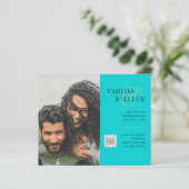 Budget Foto Huwelijksuitnodiging Bewaar Datum QR C (Staand voorkant)