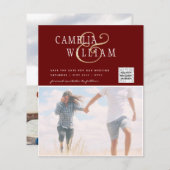 BUDGET Foto Huwelijksuitnodiging Bewaar Datum QR C (Voorkant / Achterkant)