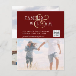 BUDGET Foto Huwelijksuitnodiging Bewaar Datum QR C