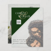 BUDGET Foto Huwelijksuitnodiging Bewaar Datum QR C (Voorkant / Achterkant)