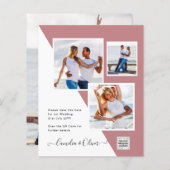 Budget Foto Huwelijksuitnodiging Bewaar Datum QR C (Voorkant / Achterkant)