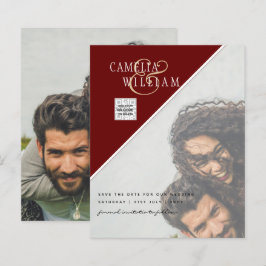 BUDGET Foto Huwelijksuitnodiging Bewaar Datum QR C