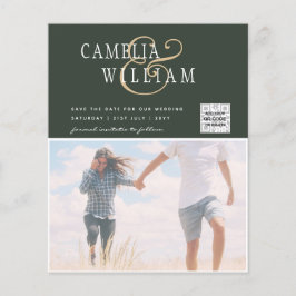 BUDGET Foto Huwelijksuitnodiging Bewaar Datum QR C Flyer