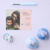 Budget Foto Huwelijksuitnodiging Bewaar Datum QR C Flyer (Enkel)