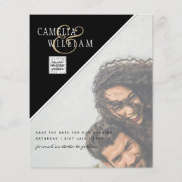 BUDGET Foto Huwelijksuitnodiging Bewaar Datum QR C Flyer