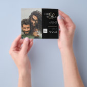 Budget Foto Huwelijksuitnodiging Bewaar Datum QR C Flyer (Hand)