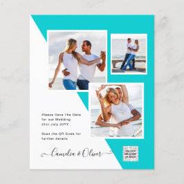 Budget Foto Huwelijksuitnodiging Bewaar Datum QR C Flyer