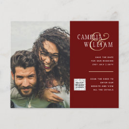 Budget Foto Huwelijksuitnodiging Bewaar Datum QR C Flyer