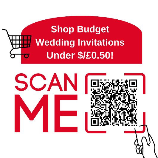 BUDGET Foto Huwelijksuitnodiging Bewaar Datum QR C Flyer