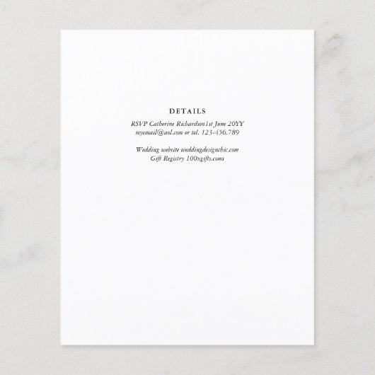 BUDGET Foto Huwelijksuitnodiging Bewaar Datum QR C Flyer (Achterkant)