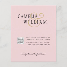 Budget Foto Huwelijksuitnodiging Bewaar Datum QR C Flyer