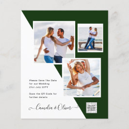 Budget Foto Huwelijksuitnodiging Bewaar Datum QR C Flyer