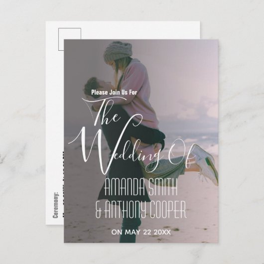 Budget foto huwelijksuitnodiging informatie uitnodiging briefkaart (Voorkant / Achterkant)