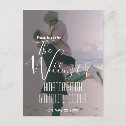 Budget foto huwelijksuitnodiging informatie uitnodiging briefkaart (Voorkant)