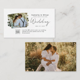 Budget Foto Huwelijksuitnodiging Klassiek Wit Informatiekaartje