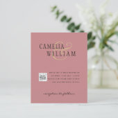 Budget foto huwelijksuitnodiging save date QR-code (Staand voorkant)