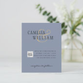 Budget foto huwelijksuitnodiging save date QR-code (Staand voorkant)