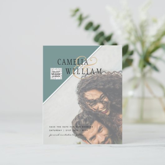 Budget Foto Huwelijksuitnodiging Verschillende Kle (Staand voorkant)