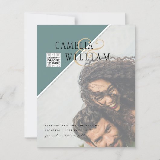 Budget Foto Huwelijksuitnodiging Verschillende Kle (Voorkant)