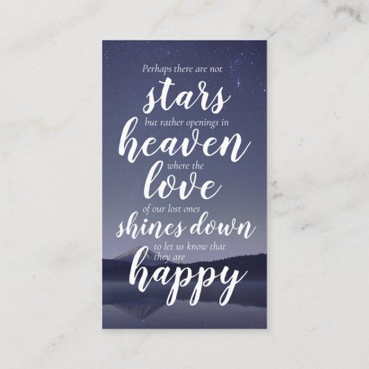 Budget Foto Inspirerend Memorial Kaart Contactkaartje (Achterkant)