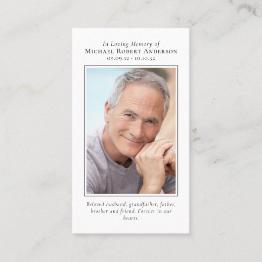 Budget Foto Inspirerend Memorial Kaart Contactkaartje (Voorkant)