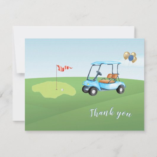 BUDGET Foto Jongen Golf Verjaardag Elk Jaar Bedank Bedankkaart (Achterkant)