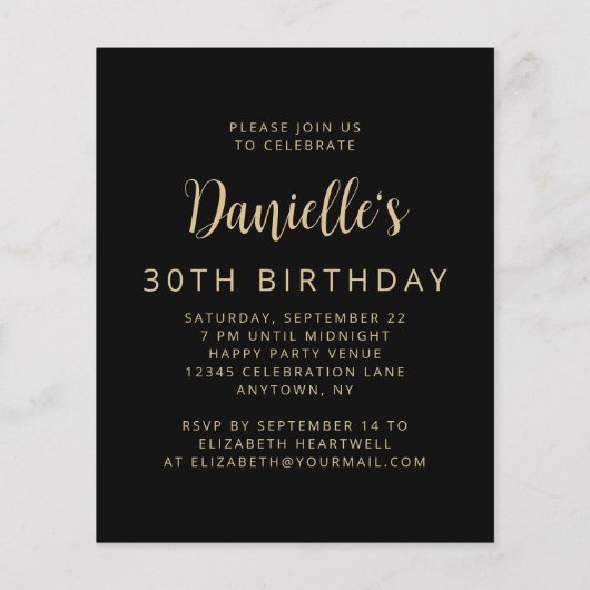 Budget Foto Juichers 30ste Verjaardagsfeest Uitnod (Achterkant)