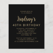 Budget Foto Juichers 40ste Verjaardagsfeest Uitnod (Achterkant)