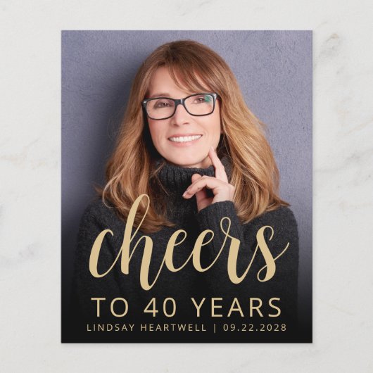 Budget Foto Juichers 40ste Verjaardagsfeest Uitnod (Voorkant)