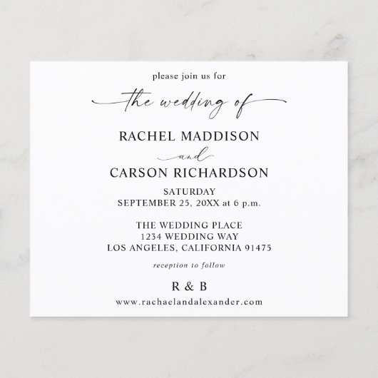 Budget Foto & kalligrafie 3B Horizontal Wedding (Achterkant)