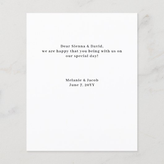 Budget Foto Kalligrafie Bruiloft Dank u Kaarten (Achterkant)