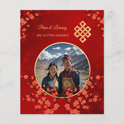 BUDGET Foto Kersenbloesem Tibetaanse bruiloft Flyer (Voorkant)