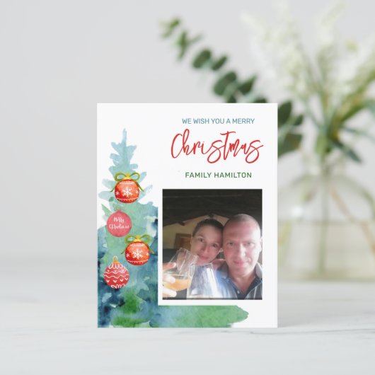 Budget Foto Kerst Flat Kaart (Staand voorkant)