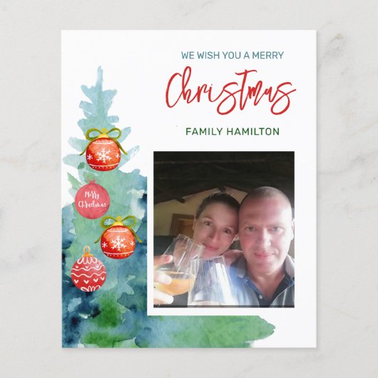 Budget Foto Kerst Flat Kaart (Voorkant)