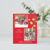 BUDGET FOTO Kerst- of feestdagenkaart Gouden tekst (Staand voorkant)