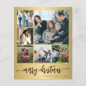 Budget foto Kerstmetallisch goud Vrijdag Kaart (Voorkant)