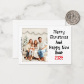 Budget Foto Kerstmis en Gelukkig Nieuwjaar Vakanti Notitiekaartje (Voorkant / Achterkant in situ)