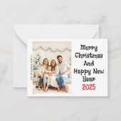 Budget Foto Kerstmis en Gelukkig Nieuwjaar Vakanti Notitiekaartje (Voorkant)
