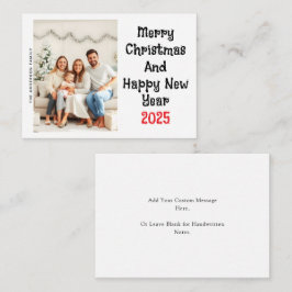 Budget Foto Kerstmis en Gelukkig Nieuwjaar Vakanti Notitiekaartje