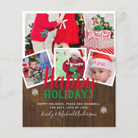 BUDGET Foto Kerstvakantiekaarten - Collage Flyer (Voorkant)