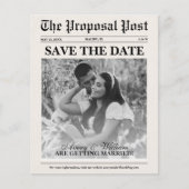 Budget Foto Krant Bruiloft Save The Date (Voorkant)