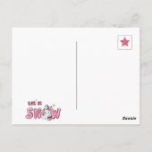 Budget foto laat het sneeuwroze kerst briefkaart (Achterkant)