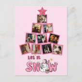 Budget foto laat het sneeuwroze kerst briefkaart (Voorkant)