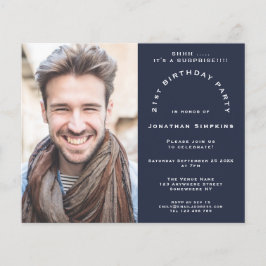 Budget Foto Man 21e Enterprise Party Navy Invite