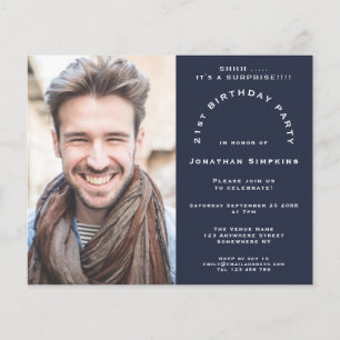 Budget Foto Man 21e Enterprise Party Navy Invite