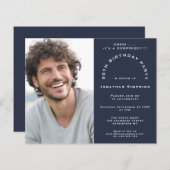 Budget Foto Man 30e Enterprise Party Navy Invite (Voorkant / Achterkant)